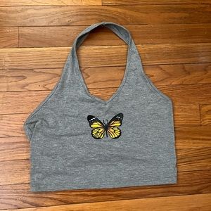 cropped butterfly tank size m